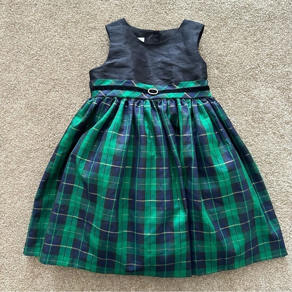 Pippa & Julie Green Plaid Fancy Dress size 4